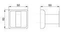 Percha Simple Acero Inoxidable Satinado 50x50x50 mm