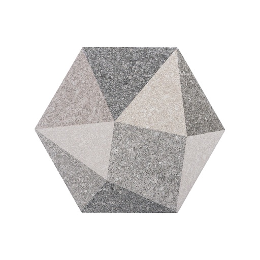 Porcelanato Hexagon Luton Multicolor Mate 23x26,6 cm