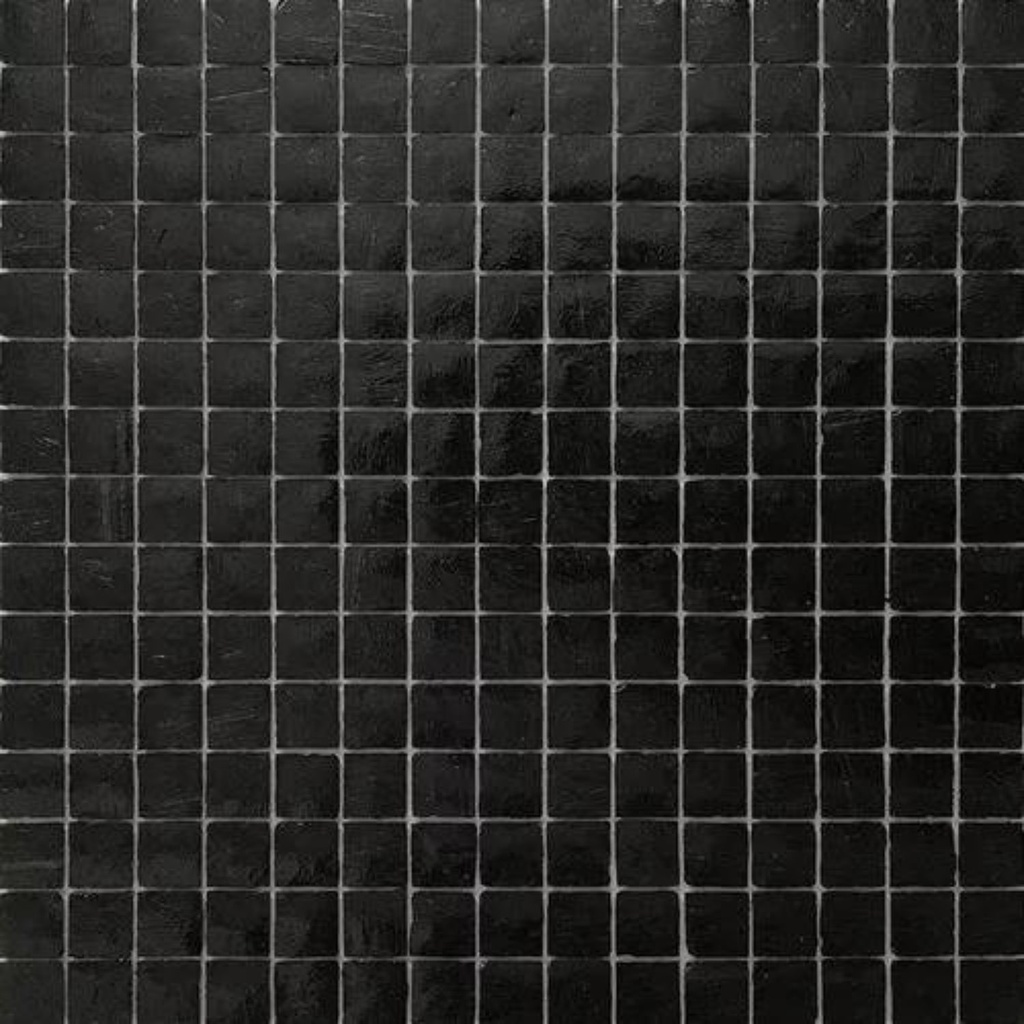 Mosaico De Vidrio En Malla Negro N10 Brillante 31.5x31.5 cm