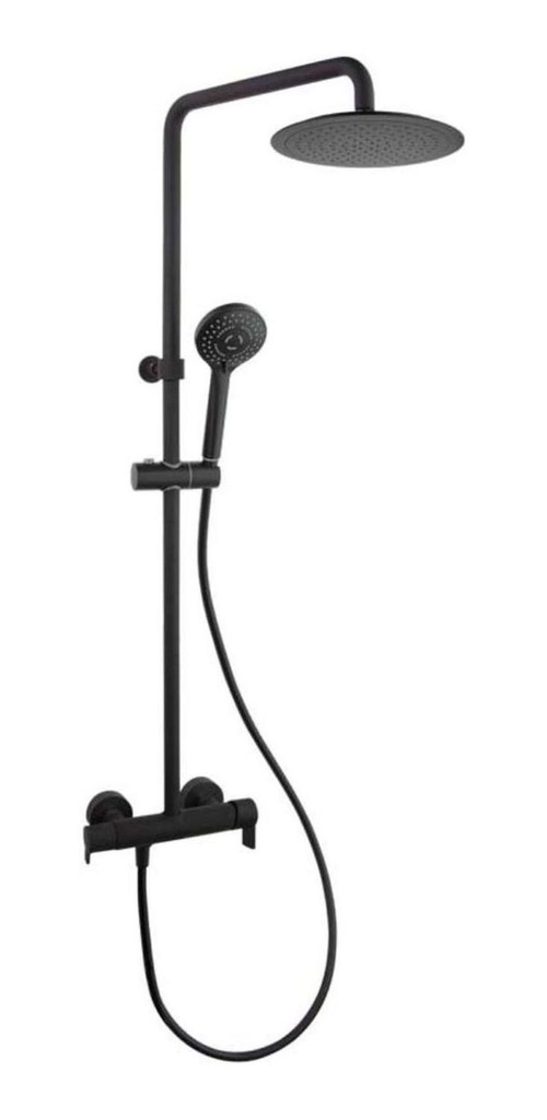 Columna De Ducha Blautherm Negro Mate
