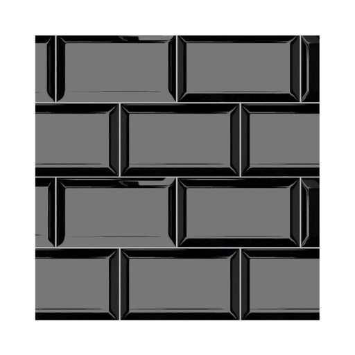 [OT04469] Ceramica Biselado Negro Brillante 7,5x15 cm