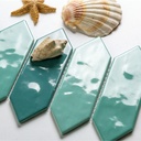 Ceramica En Malla Arrow Mix Green Brillante 20.4x30 Cm
