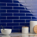 Ceramica Liso Cobalto Brillante 7,5x30 cm