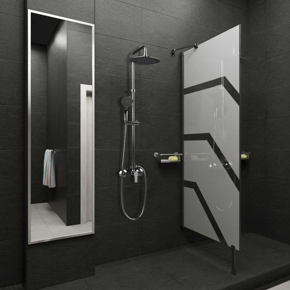 Columna De Ducha Titanium Cromo con rociador  de 240mm
