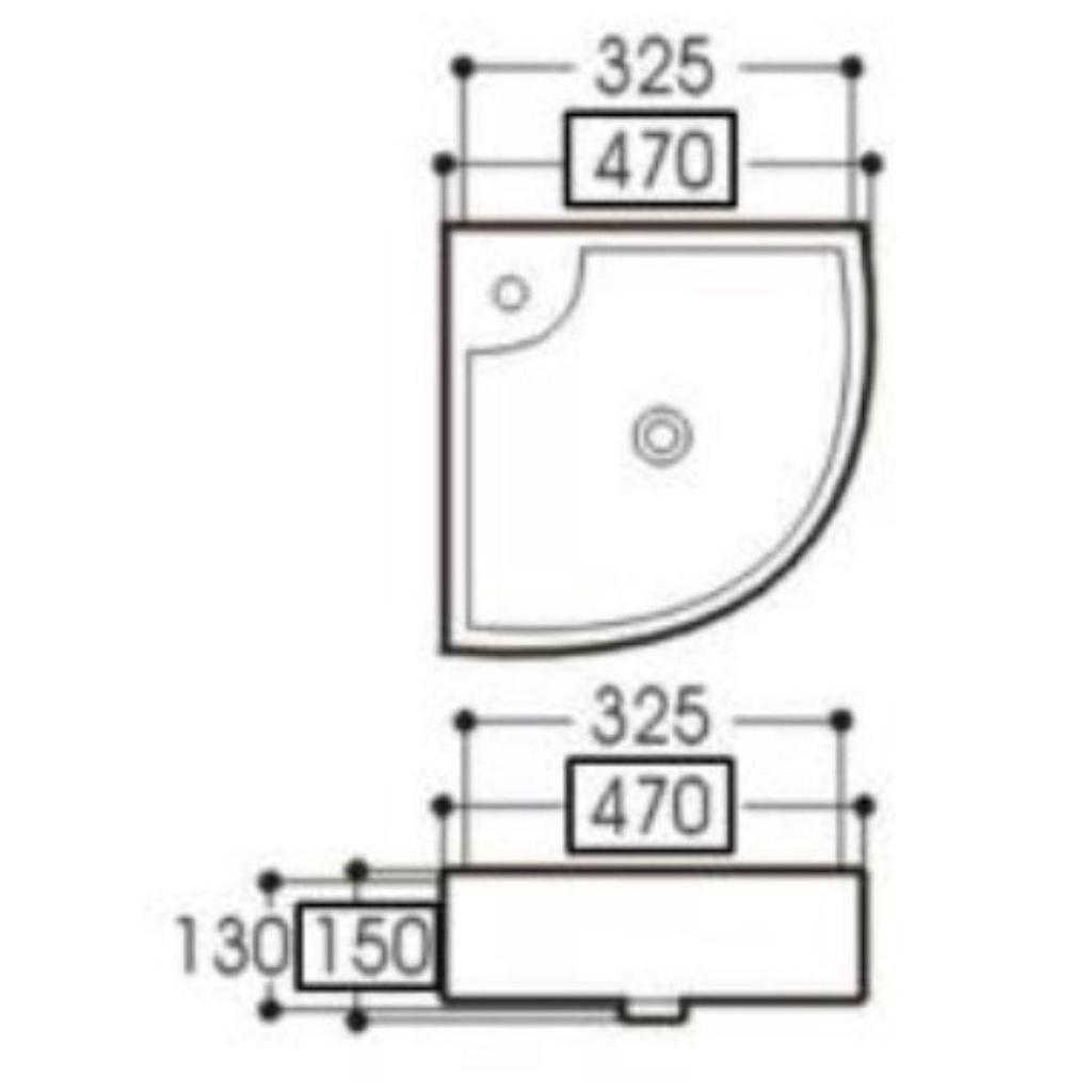 LAV ESQUINA BCO SUSPENDIDO 32.5X32.5X13CM