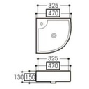 LAV ESQUINA BCO SUSPENDIDO 32.5X32.5X13CM