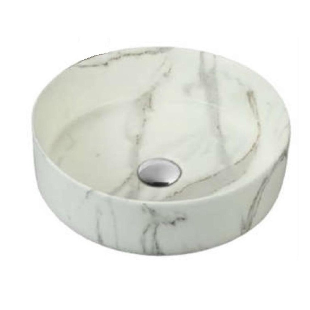 Lavamanos Circular Marble 36x36x13cm con Grif Externa Cromo