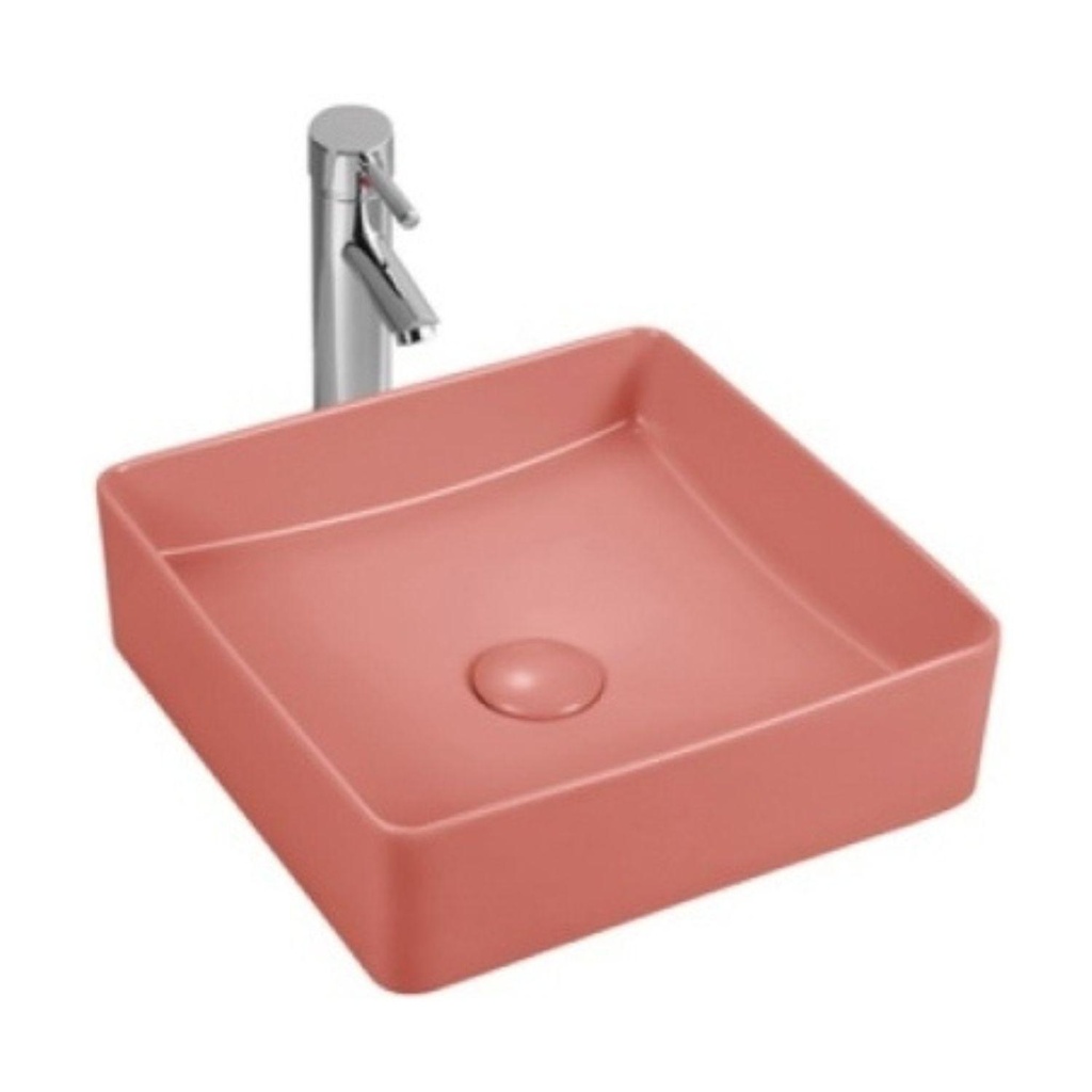 Lavamanos De Sobreponer Colors Cuadrado 36x36 cm Rosa