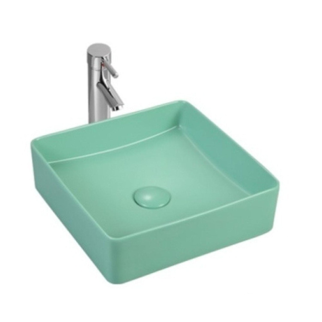 Lavamanos De Sobreponer Colors Cuadrado 36x36 cm Verde Menta