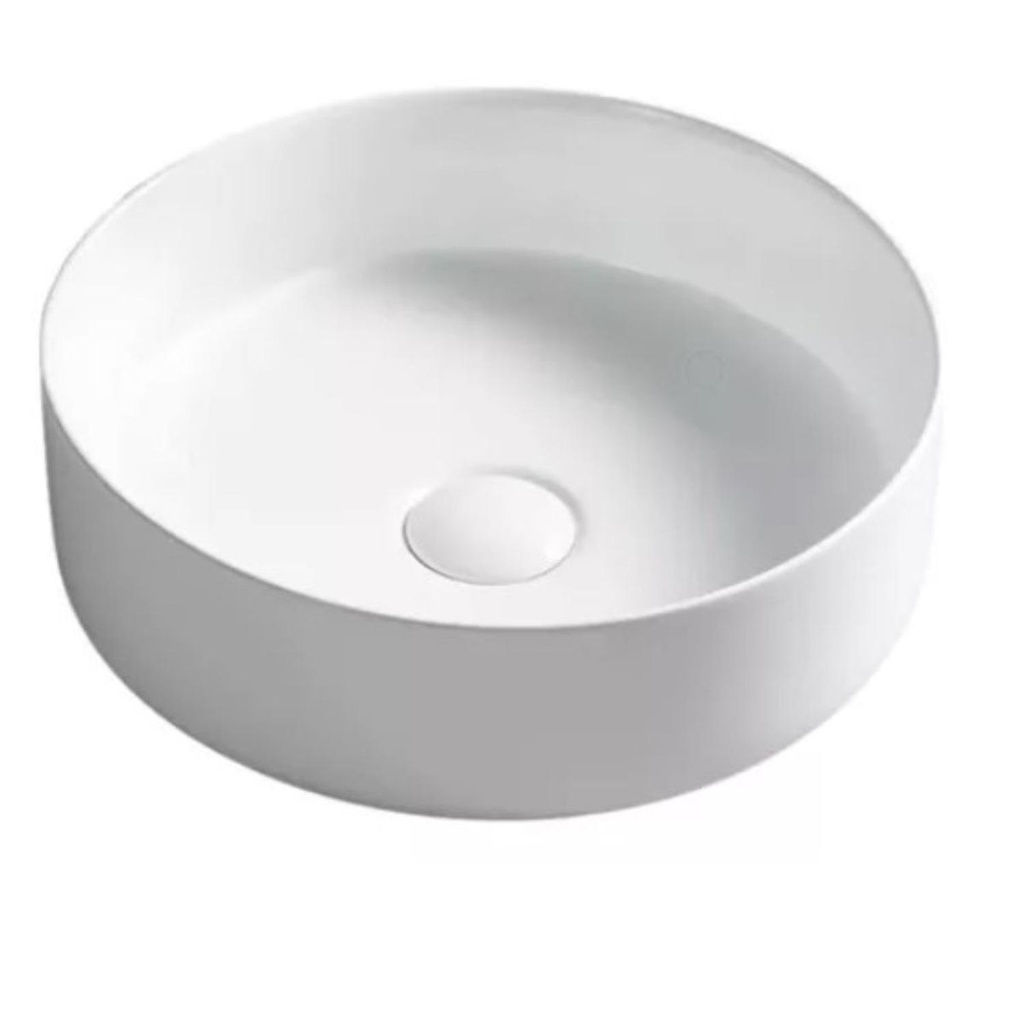 Lavamanos Sobreponer Circular Blanco 35,5x35,5cm con Grif Externa black