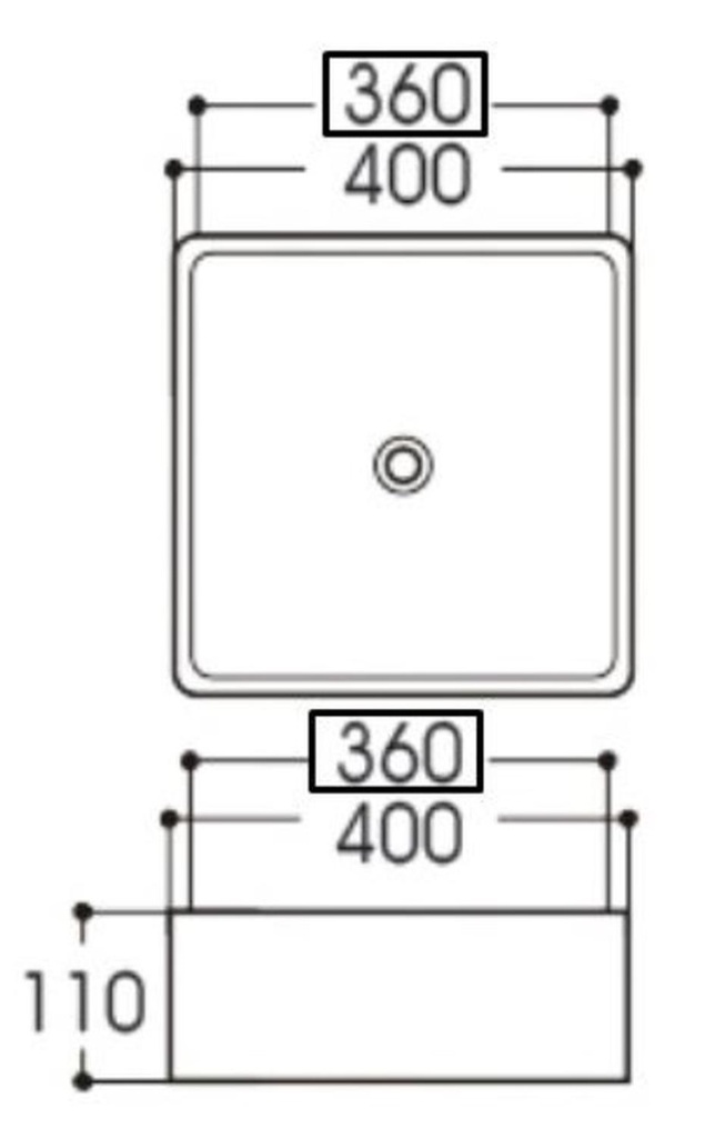 Lavamanos de Sobreponer Colors Cuadrado 36x36 cm Blanco