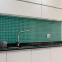 Mosaico De Vidrio En Malla Celeste M49 Brillante 31.5x31.5 cm