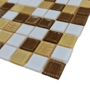 Mosaico de Vidrio en malla Venecita Jumbo Mod 6 Degradé Café 30x30MM