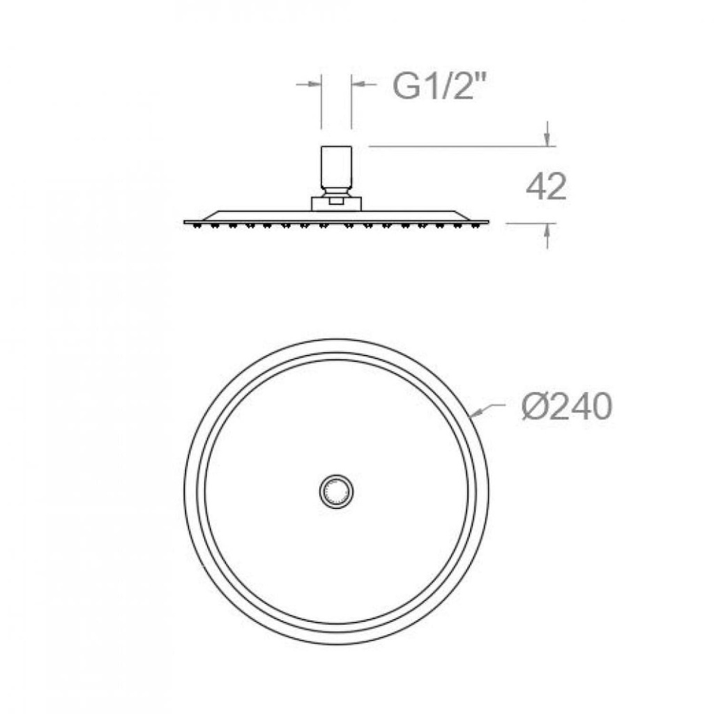Plato de Ducha Estándar Circular 24 cm de diámetro Cromo