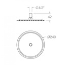Plato de Ducha Estándar Circular 24 cm de diámetro Cromo