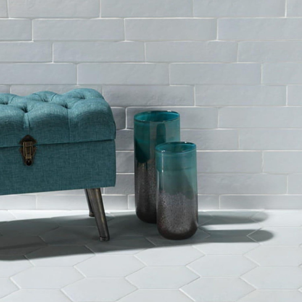 Porcelanato Bella Azurra Brillante 7,5x30 cm