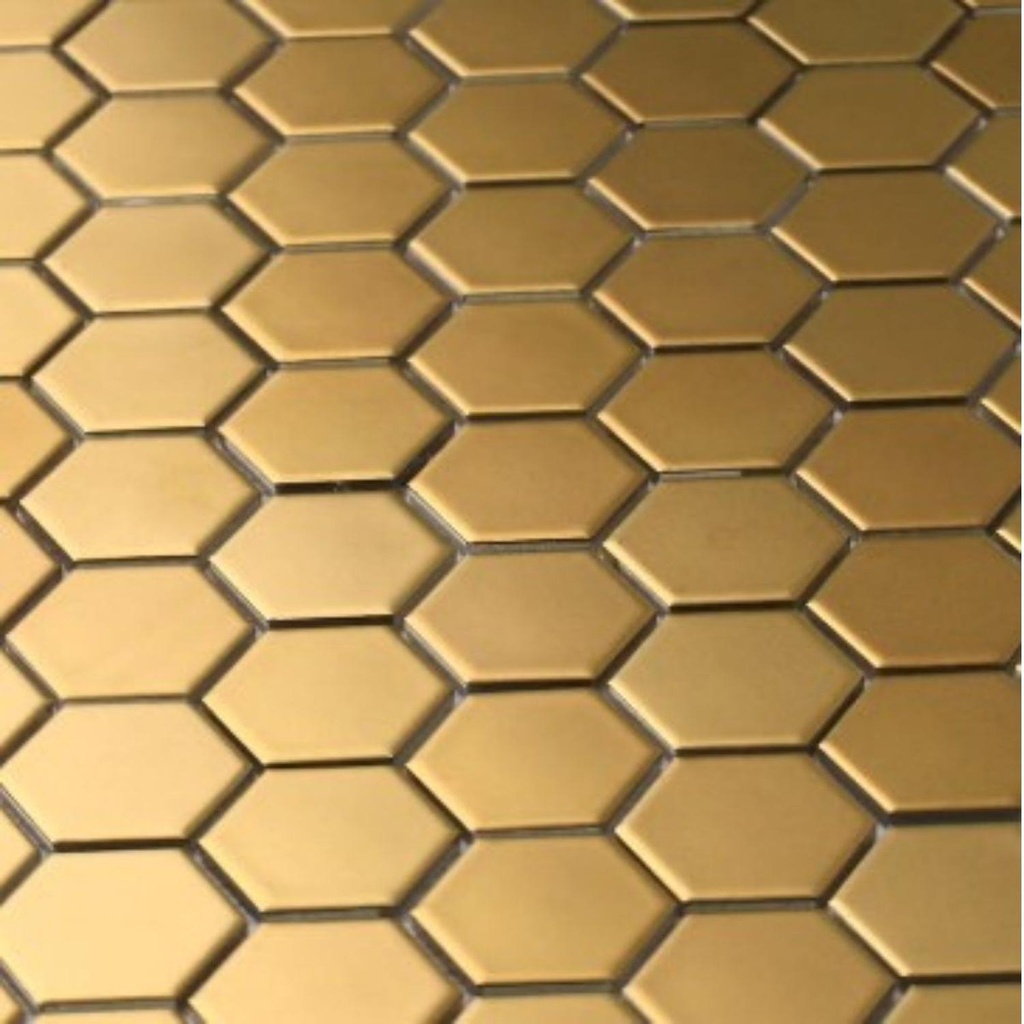 Porcelanato En Malla Sixties Gold Brillante  5x5 Cm