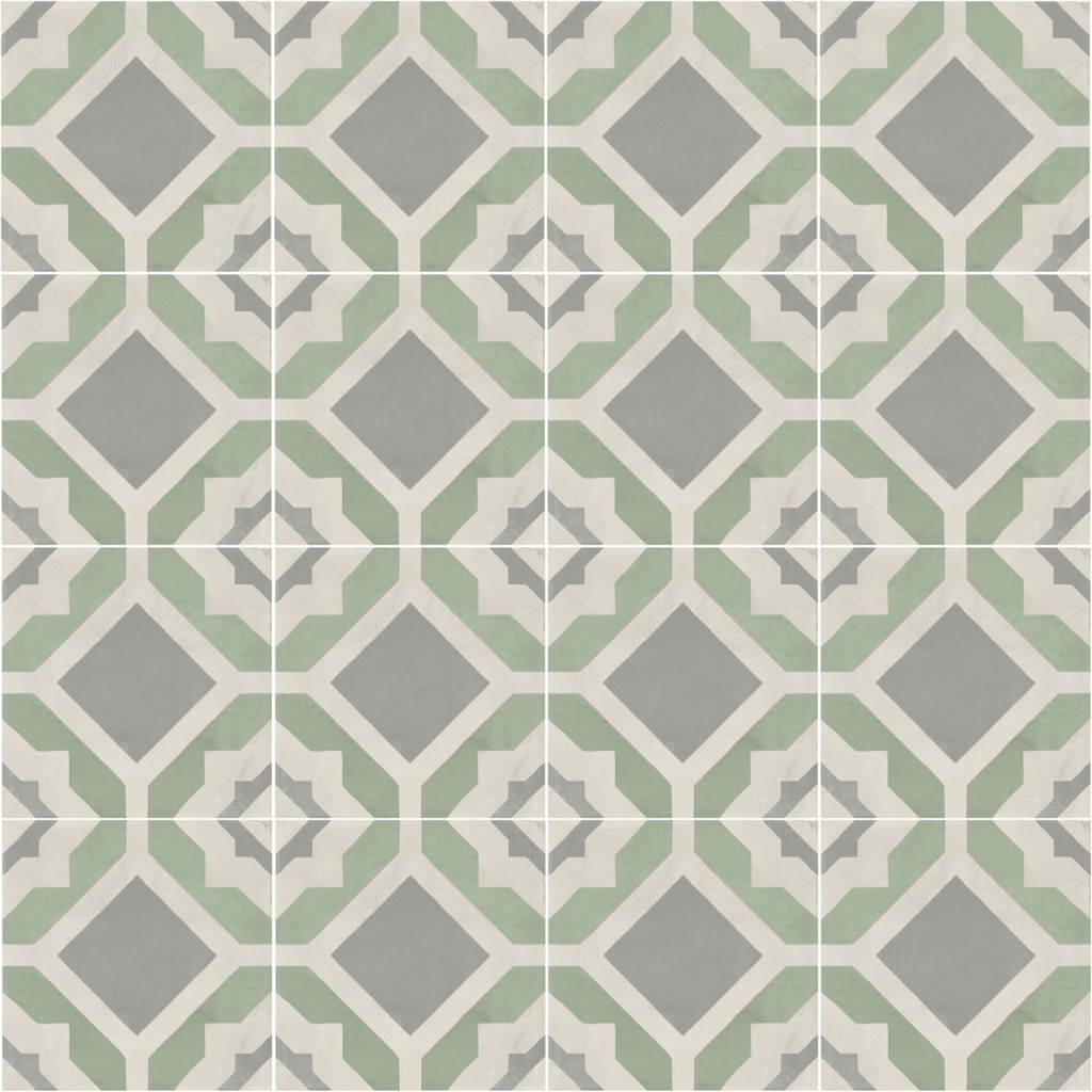 Porcelanato Terra Art Geometría Menta Mate 20x20 cm