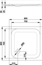 Receptáculo de Ducha BetteUltra 80x80 cm Blanco