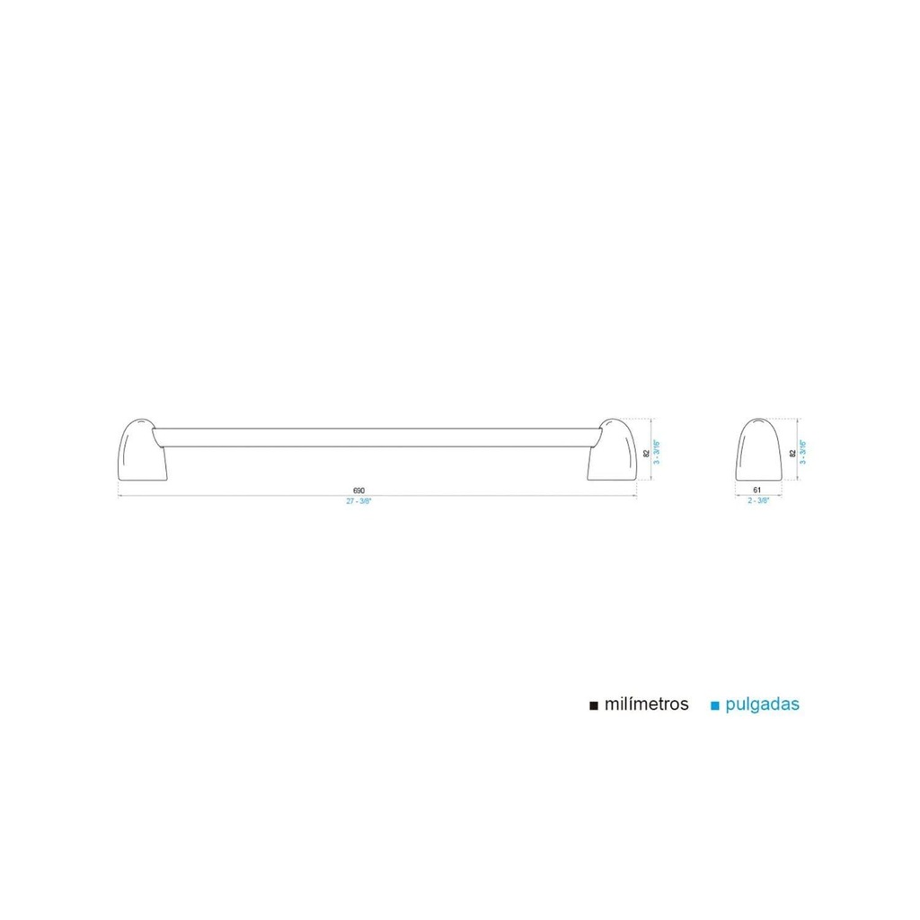 Toallero Barra 60 cm Durfix Blanco
