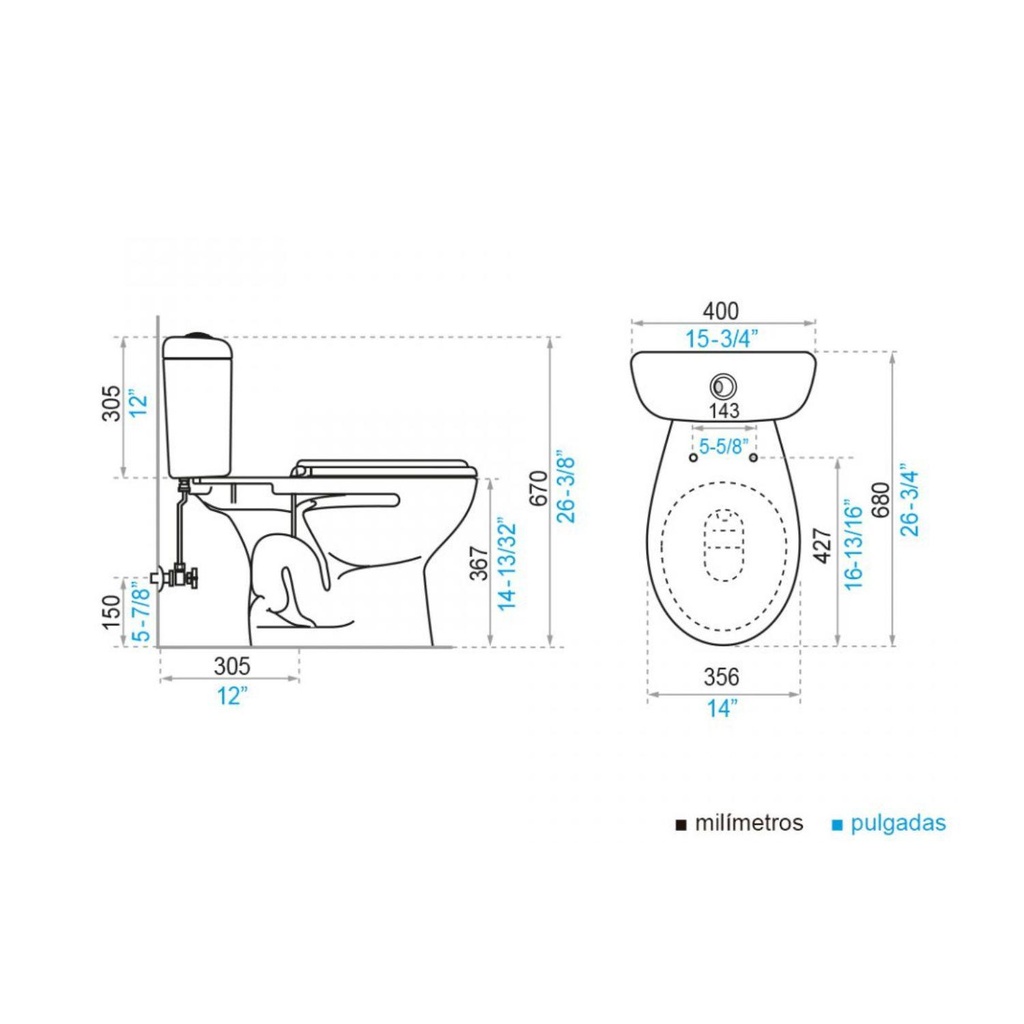 Wc Descarga a Piso Milan Dual Flush