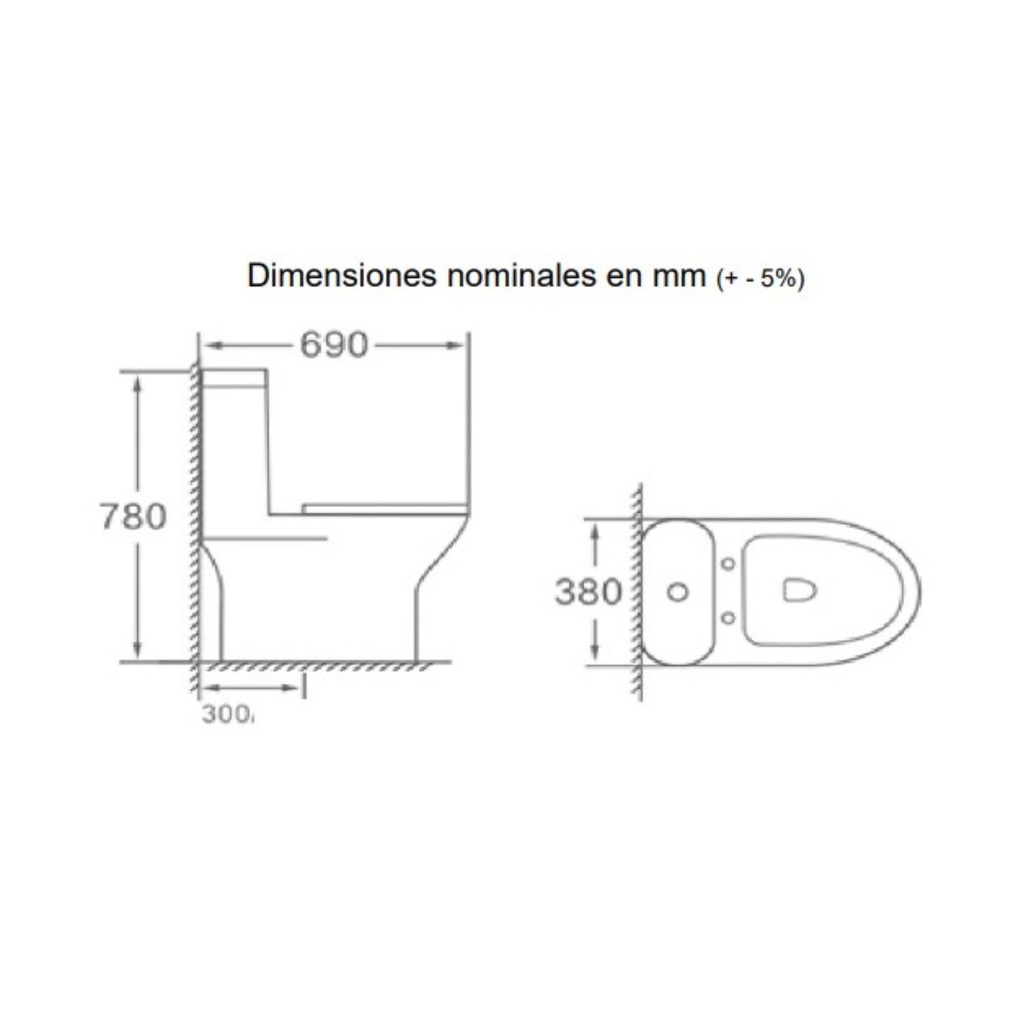 Wc One Piece Descarga a Piso Murnau Dual Flush Tapa Soft Close