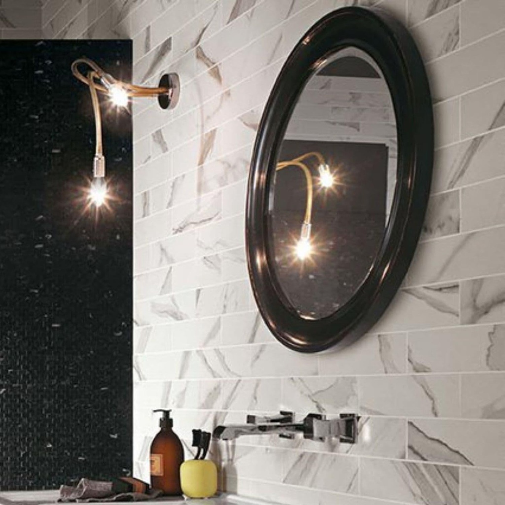 Porcelanato Roma Brick Statuario Mate 7,5x30 cm