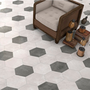 Porcelanato Hexagon Rift Blanco Mate 23x26,6 cm
