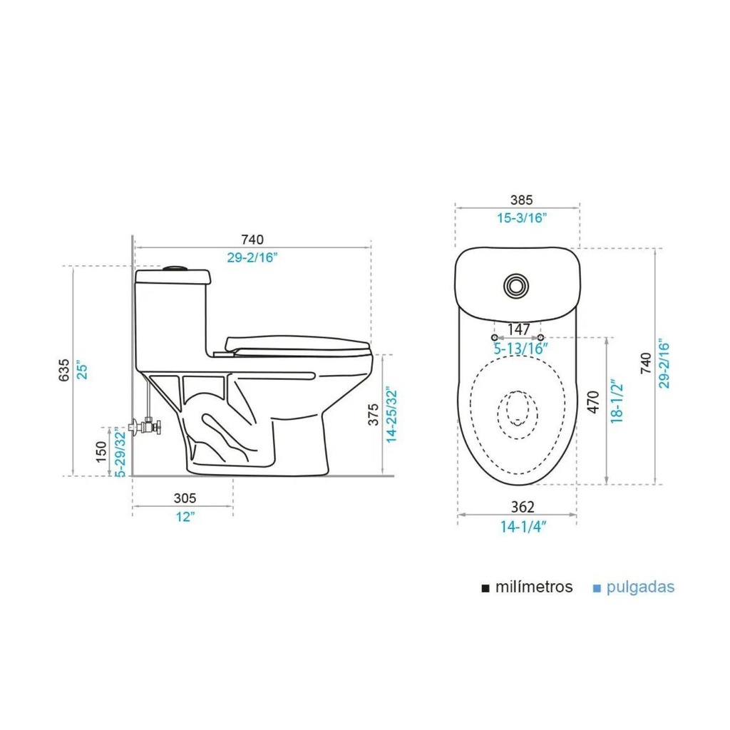 Wc One Piece Alargado Descarga a Piso Ischia Single Flush Tapa a Eleccion