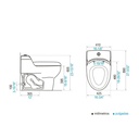 Wc One Piece Alargado Descarga a Piso Monaco Dual Flush Tapa Soft Close