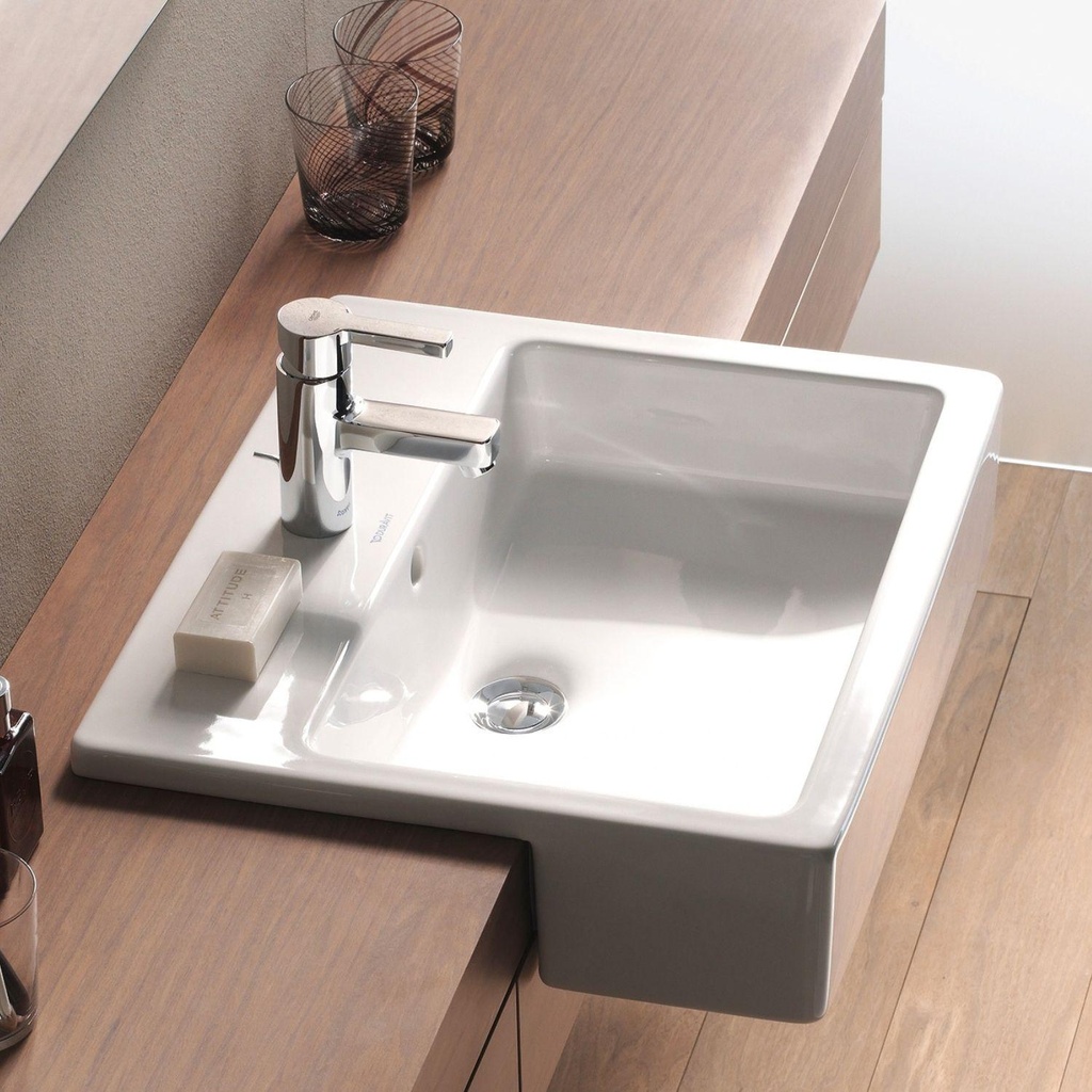 Lavamanos De Semi-Empotar Vero Rectangular 55x47 cm Blanco