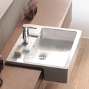 Lavamanos De Semi-Empotar Vero Rectangular 55x47 cm Blanco