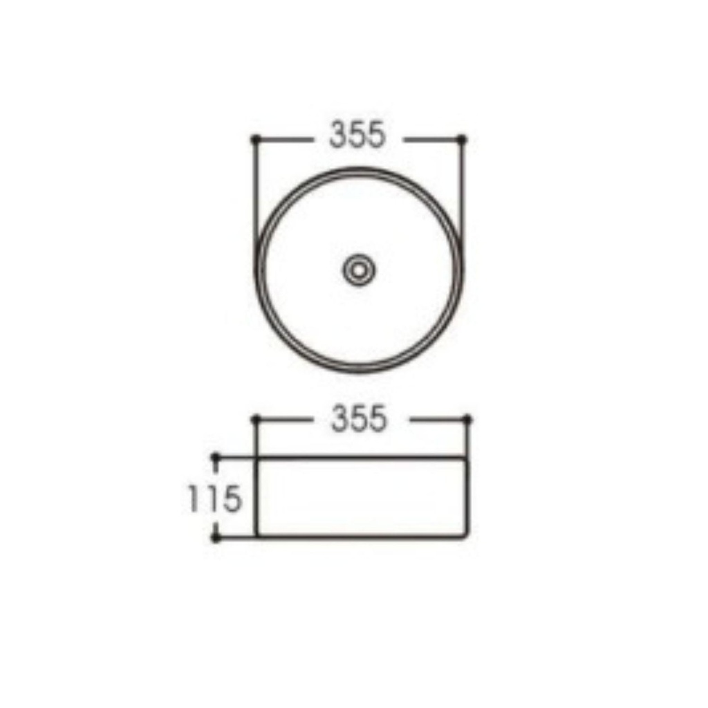 Lavamanos Sobreponer Circular Azul 35,5x35,5cm con Grif Externa Cromo