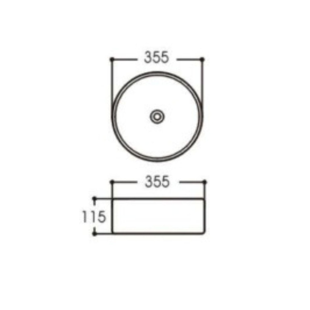 Lavamanos Sobreponer Circular Dark Green 35,5x35,5cm con Grifería Externa Black Mate