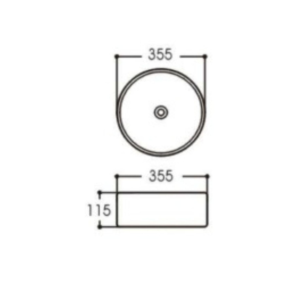Lavamanos Sobreponer Circular Gris Oscuro 35,5x35,5cm con Grif Extern black