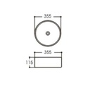 Lavamanos Sobreponer Circular Gris Oscuro 35,5x35,5cm con Grif Extern black