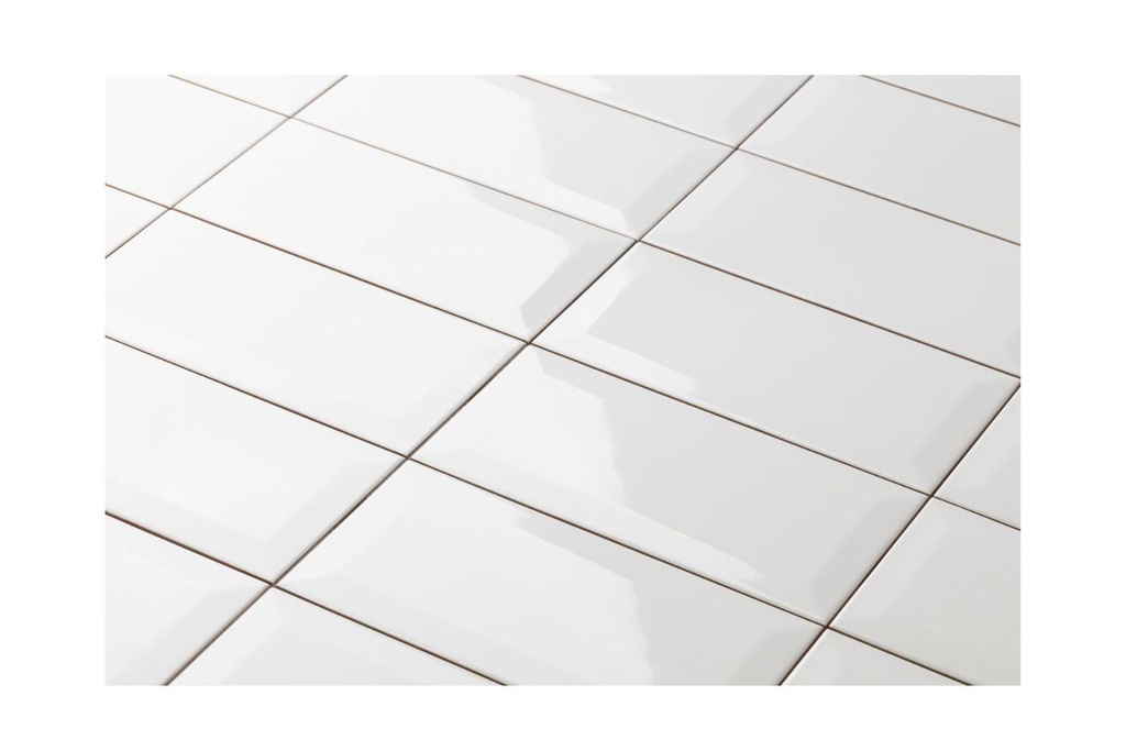 Cerámica Metro White Brillante 10x20 cm