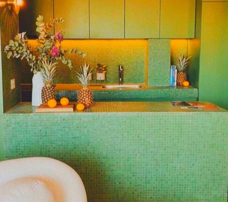 Mosaico De Vidrio Verde 31,5x31,5 cm