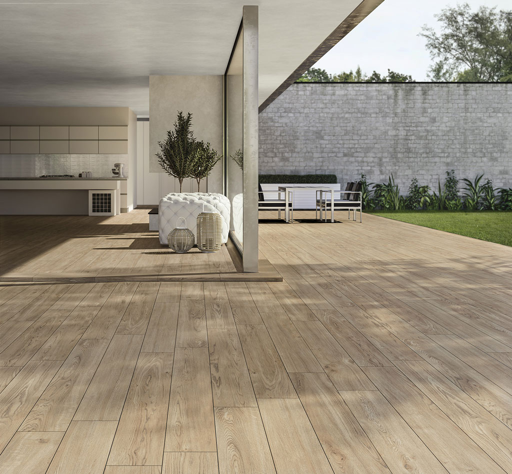 Porcelanato Fjord Honning Antideslizante Rectificado 20,3x122,6 cm