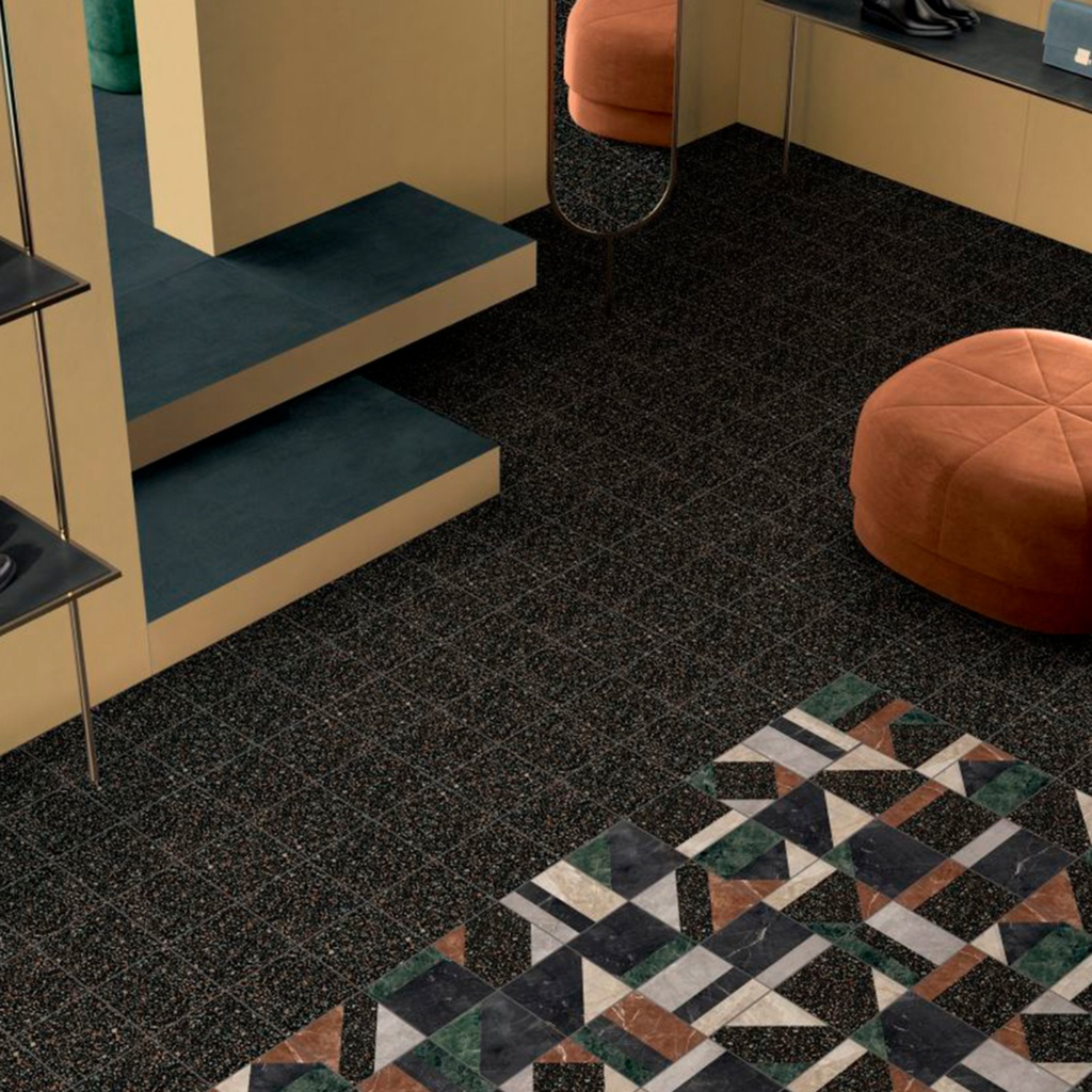 Porcelanato Play Dots Multi Black Mate 20x20 cm