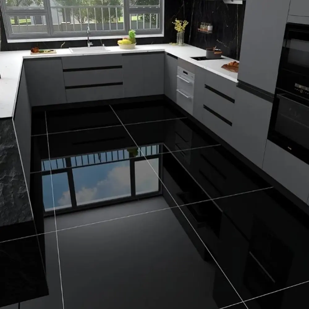 Porcelanato Super Black Brillante Rectificado 60x60 Cm