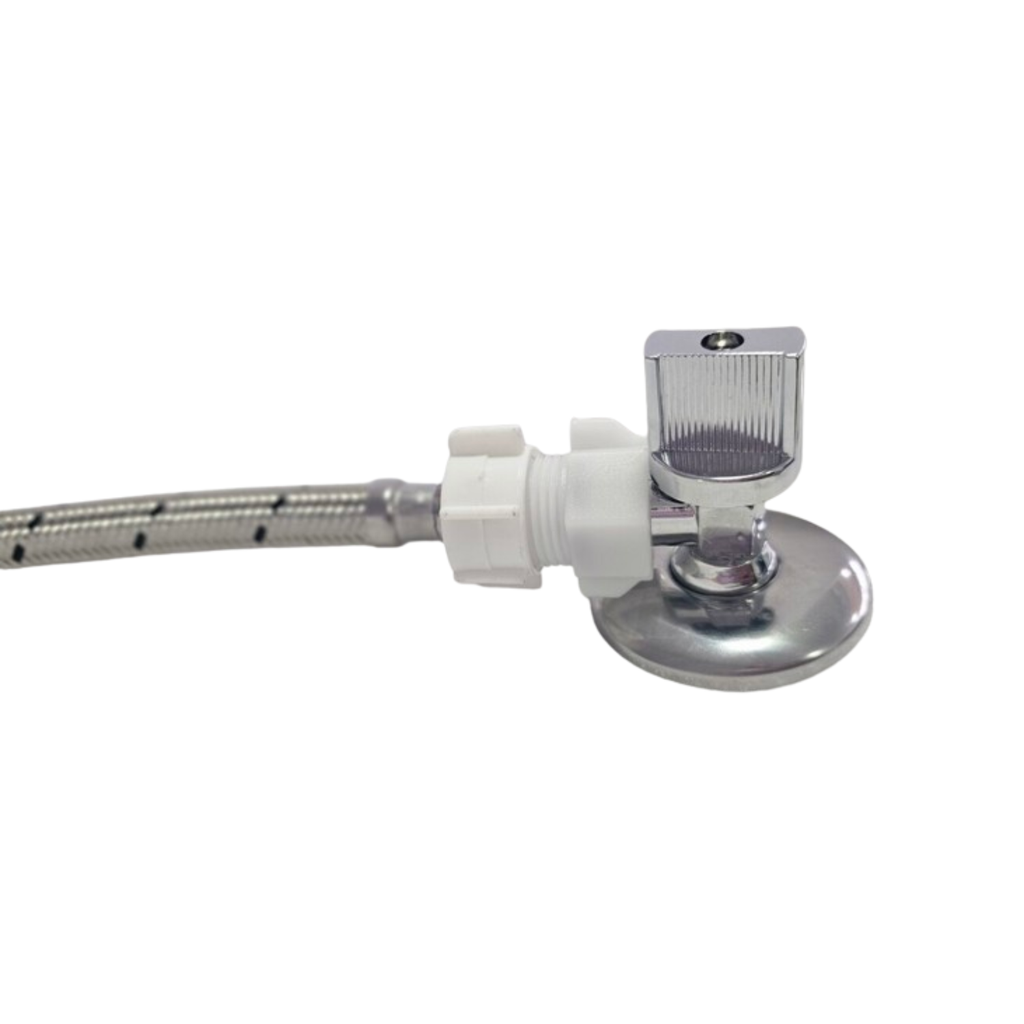 LLAVE DE PASO+FLEXIBLE+CONECTOR ½CROMO