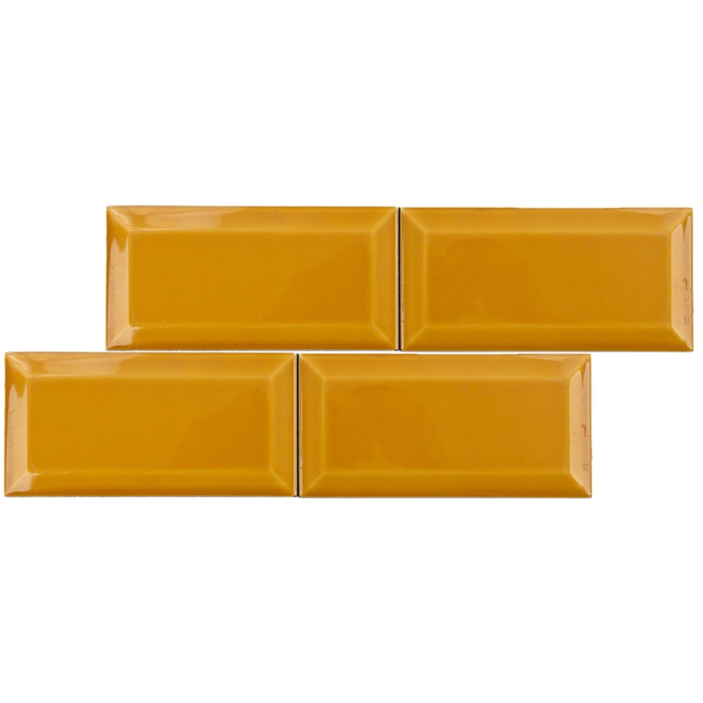 Ceramica Biselado Ocre Brillante 7,5x15 cm