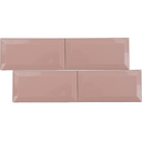 Porcelanato Biselado Rosa Brillo 7,5X15 1Cj=0,6818