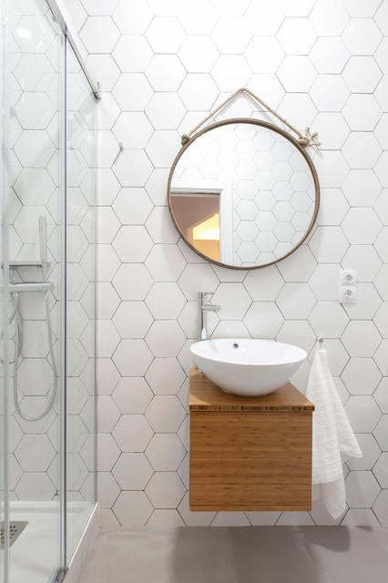 Porcelanato Hexagonal Blanco Mate 17x19,50 cm