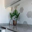 Porcelanato Hexagonal Blanco Mate 17x19,50 cm