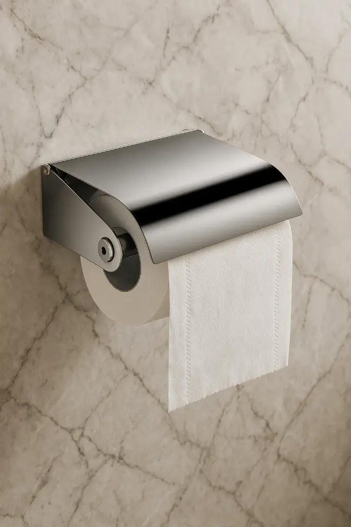 Portarrollo Con Tapa Cubic Cromo