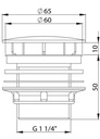 Desagüe de Lavamannos c/reb 1¼" Bco