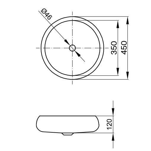 Lavamanos Bette Craft 450X120MM Raven