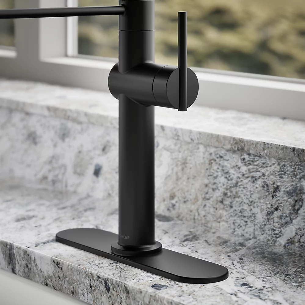 Grifería De Cocina Extraíble Semi Profesional Tres Funciones CRUE Negro Mate